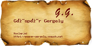 Gáspár Gergely névjegykártya